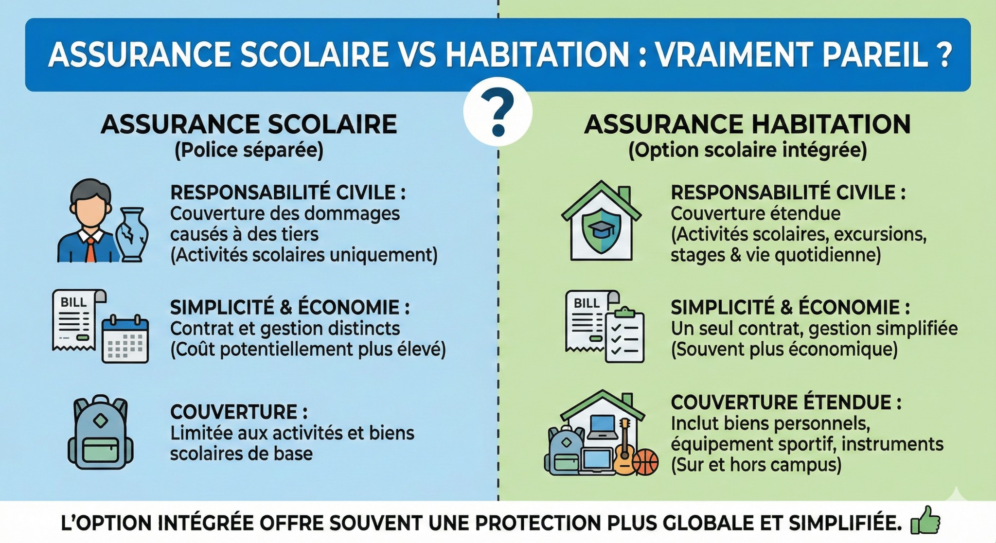 Assurance scolaire vs assurance habitation  vraiment pareil