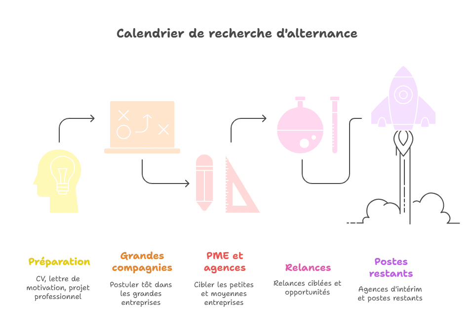 Calendrier de recherche d'alternance