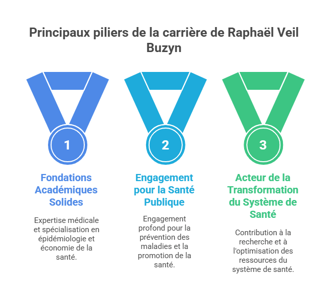 Main pillars of Raphaël Veil Buzyn's career