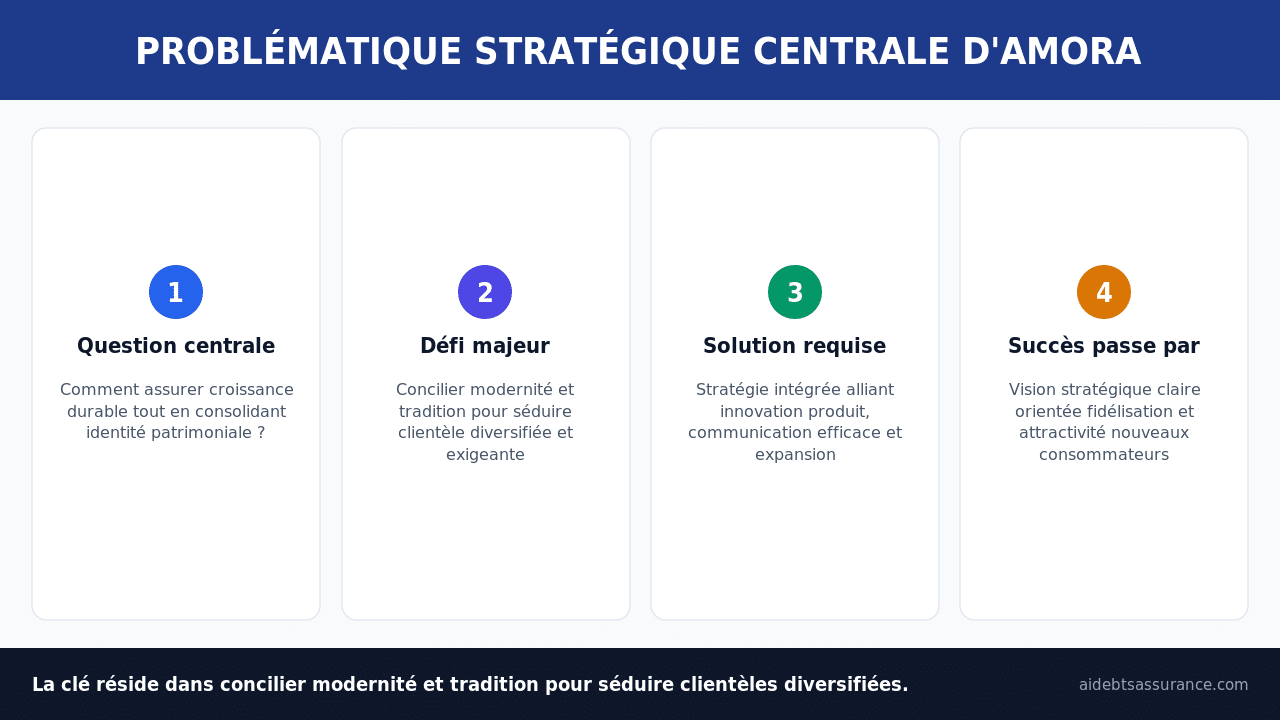 Problématique Amora croissance durable innovation tradition environnement