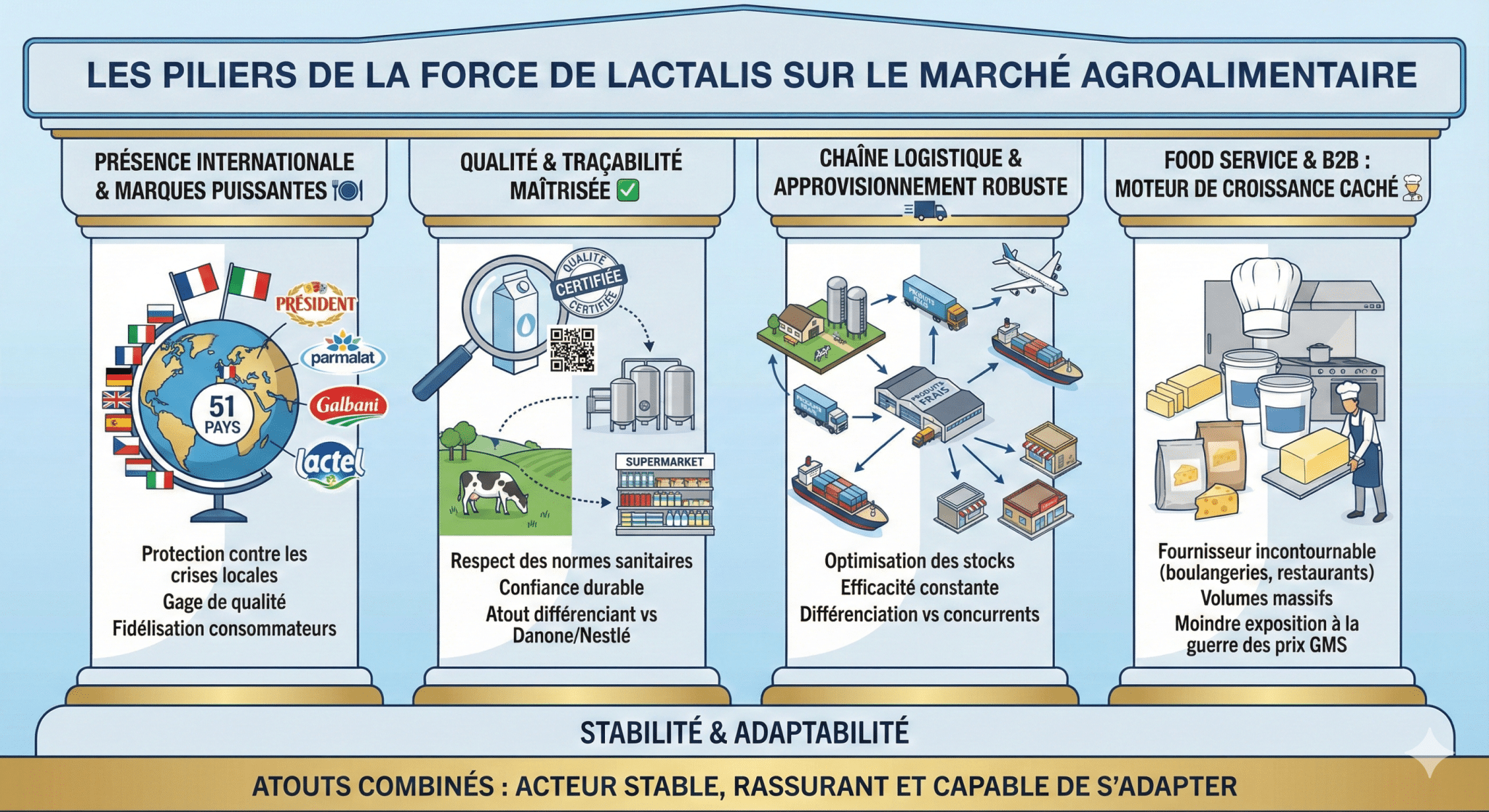 Analyse détaillée des forces de Lactalis sur le marché agroalimentaire français et international