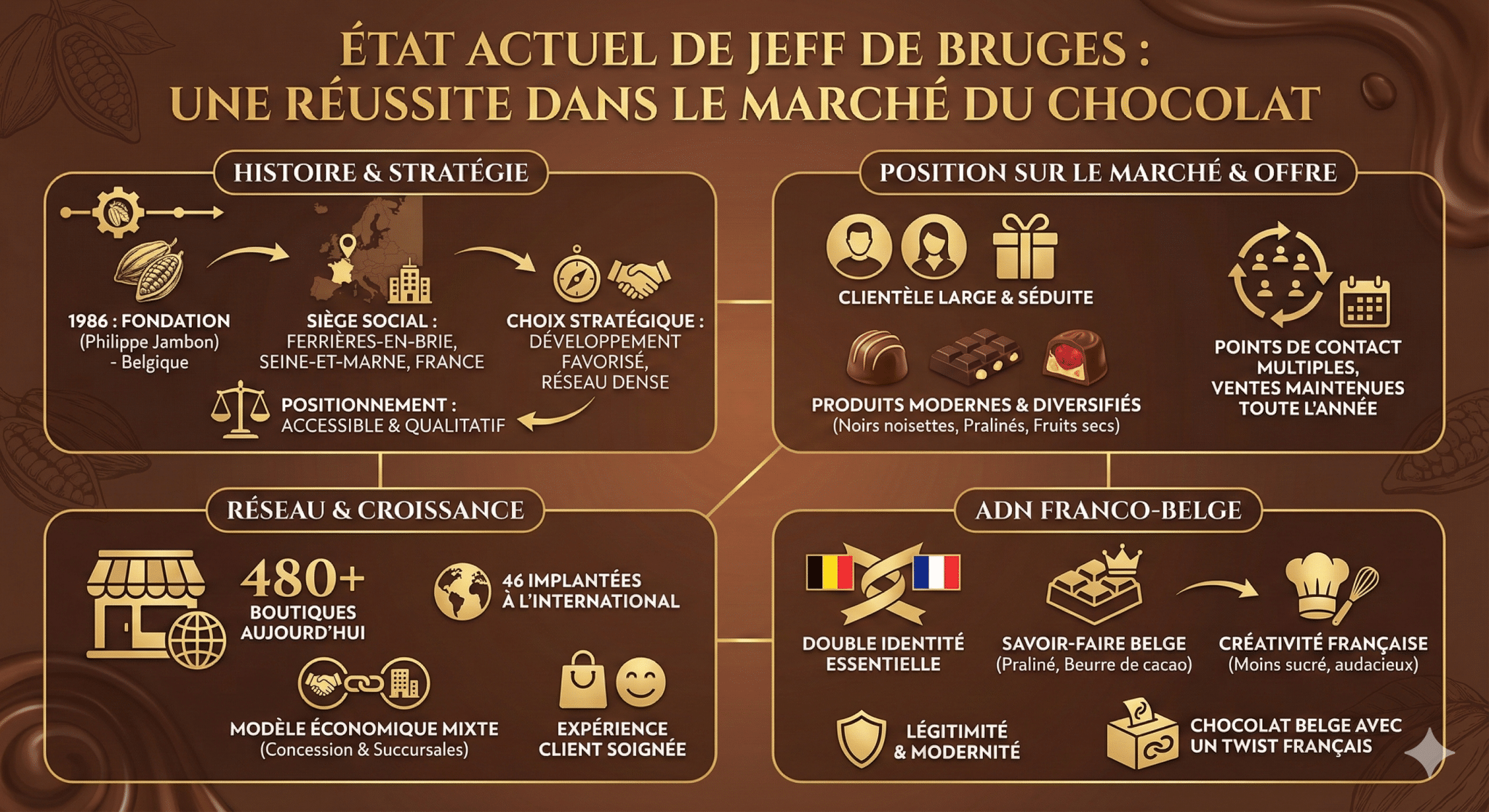 État actuel de Jeff de Bruges  une réussite dans le marché du chocolat