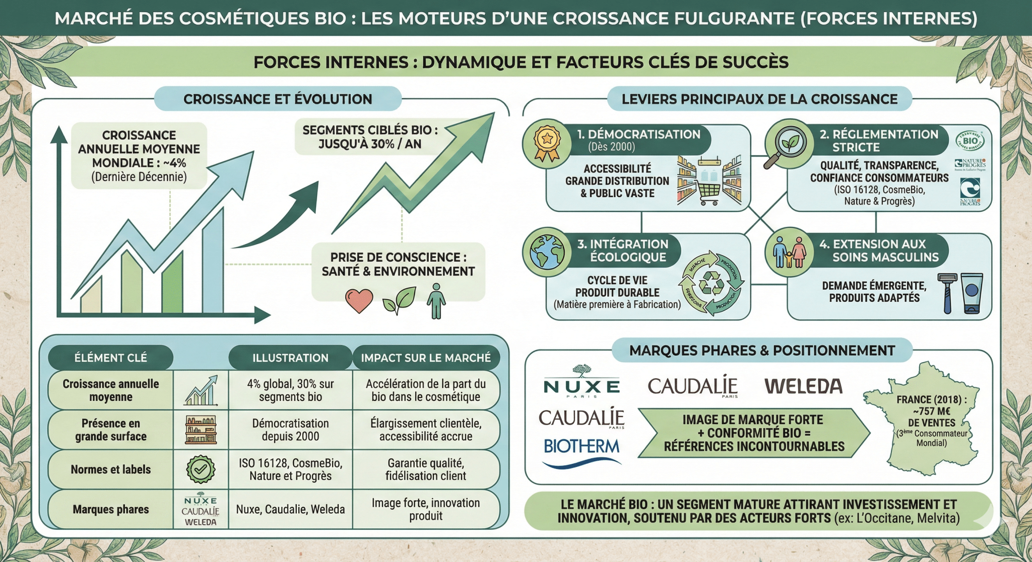 Forces internes du marché des cosmétiques bio  moteur d’une croissance fulgurante
