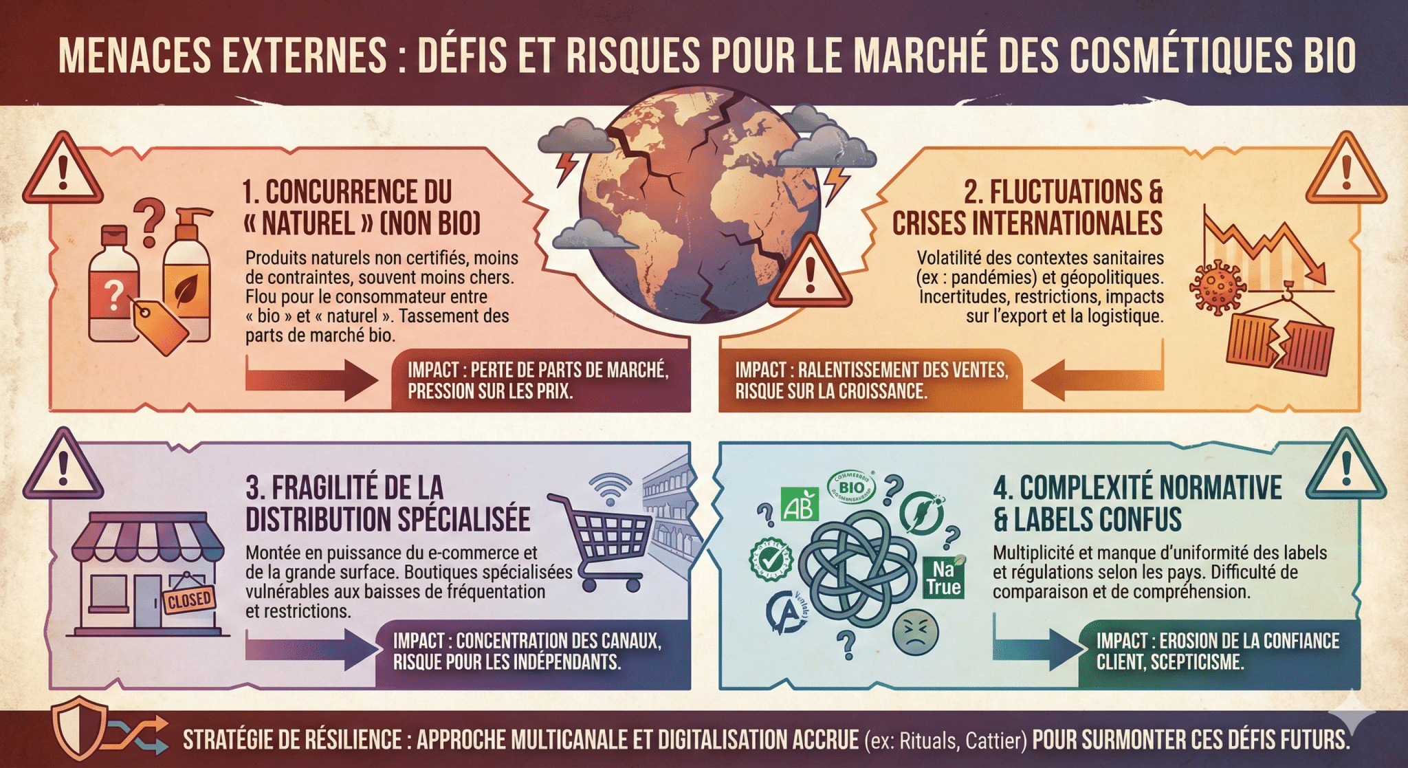 Menaces externes qui pèsent sur le marché des cosmétiques bio