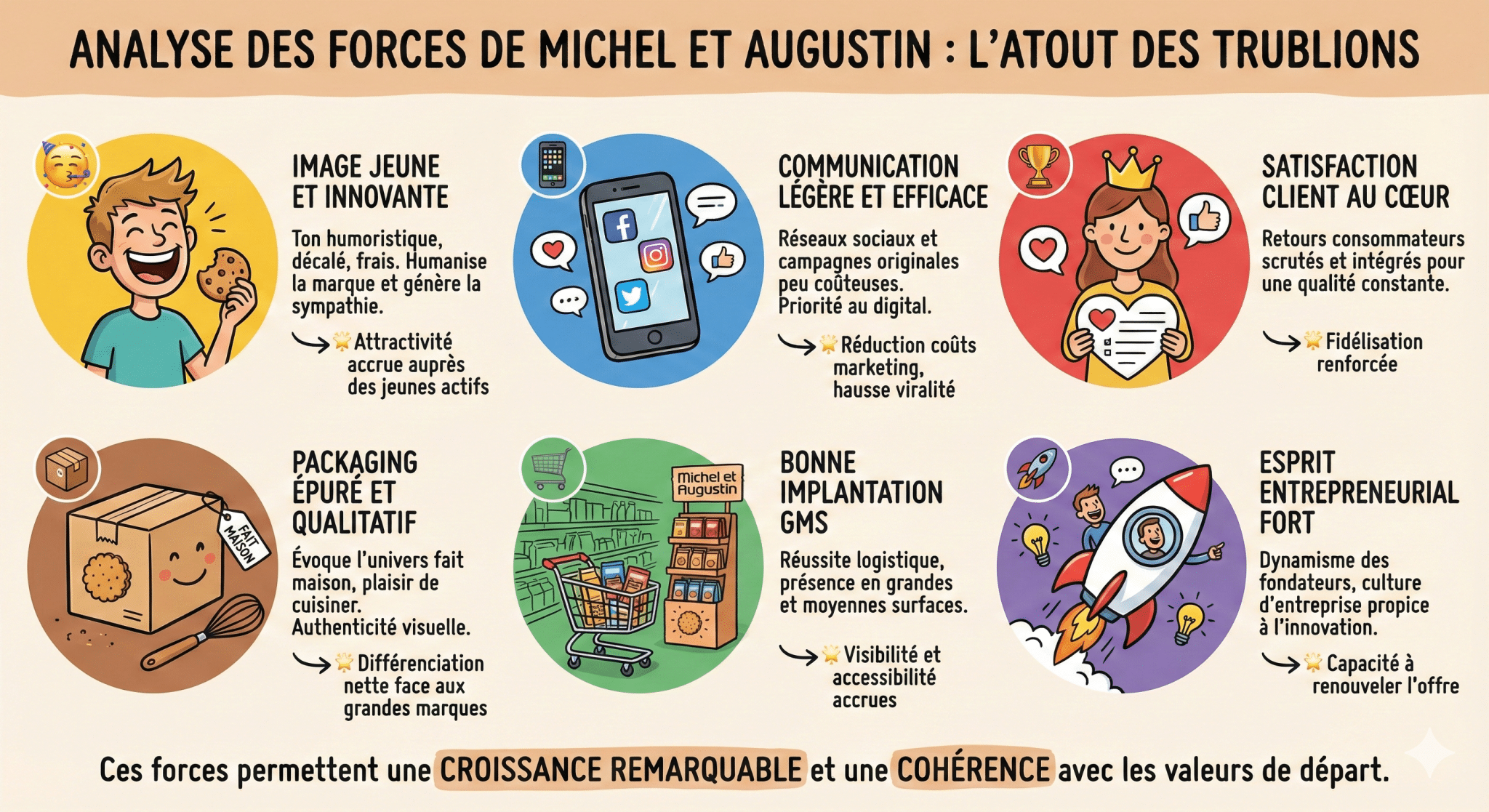Analyse des forces de Michel et Augustin dans le marché alimentaire