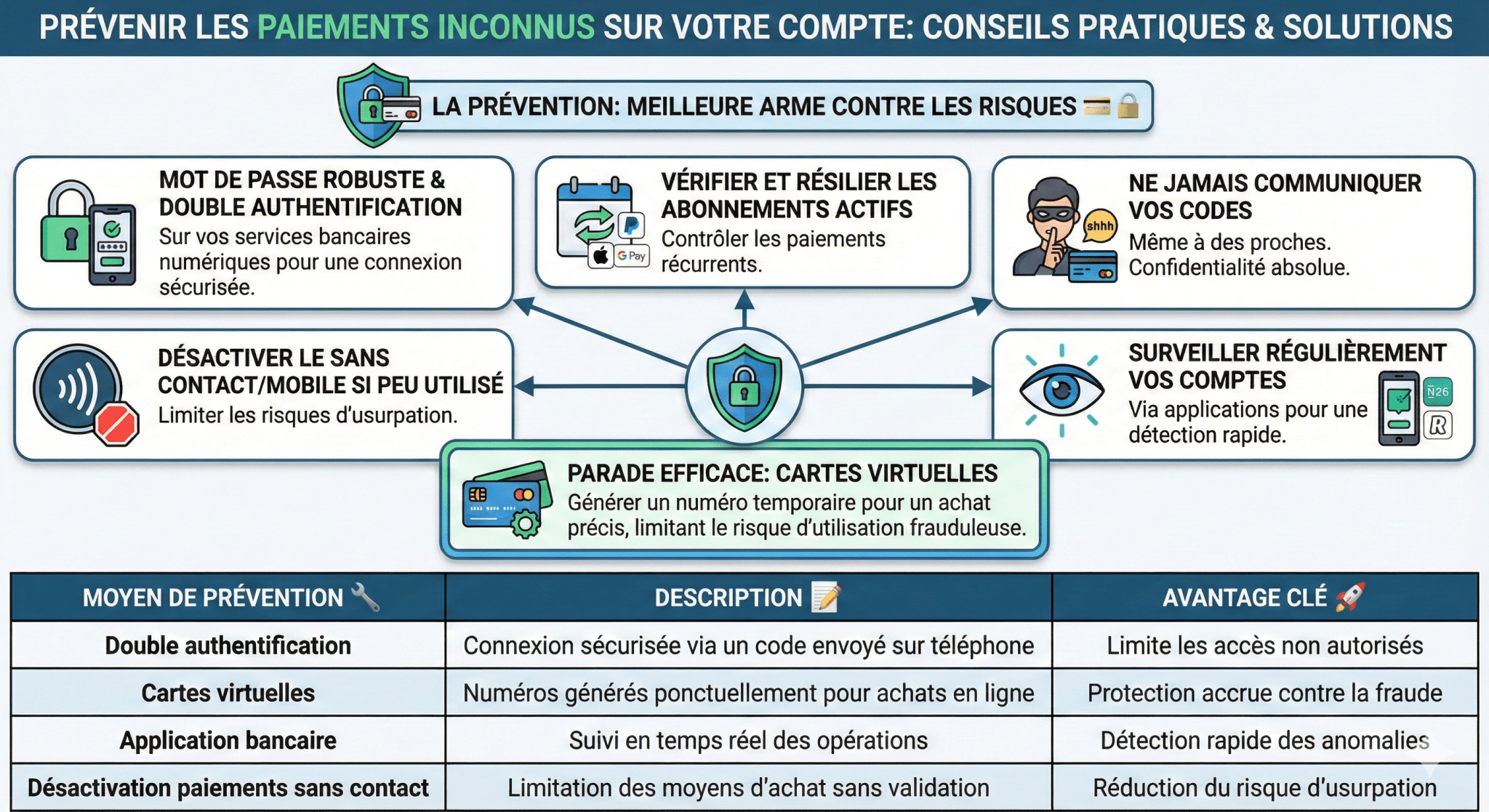 Comment prévenir la survenue de paiements inconnus sur son compte