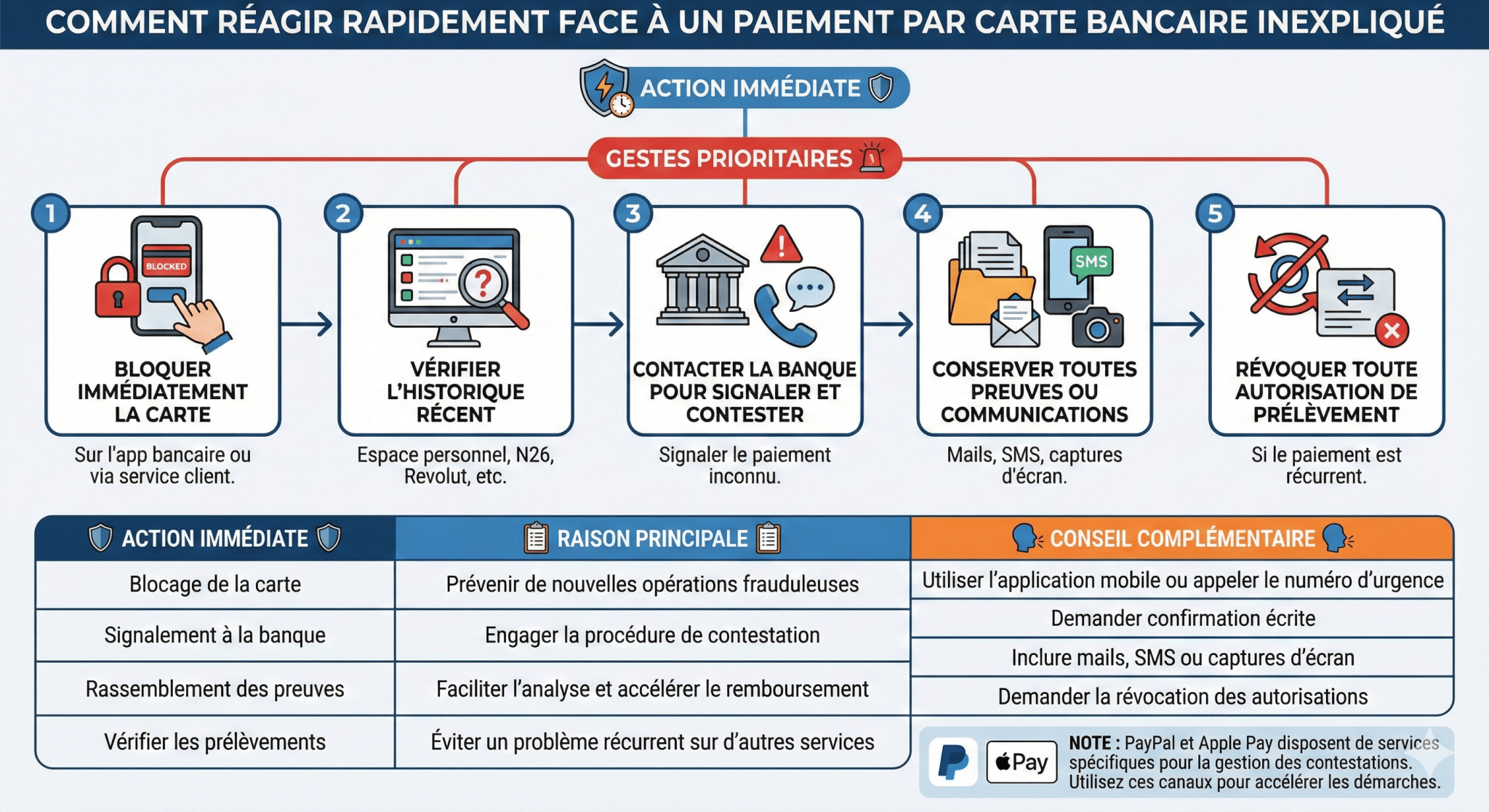 Comment réagir rapidement face à un paiement par carte bancaire inexpliqué