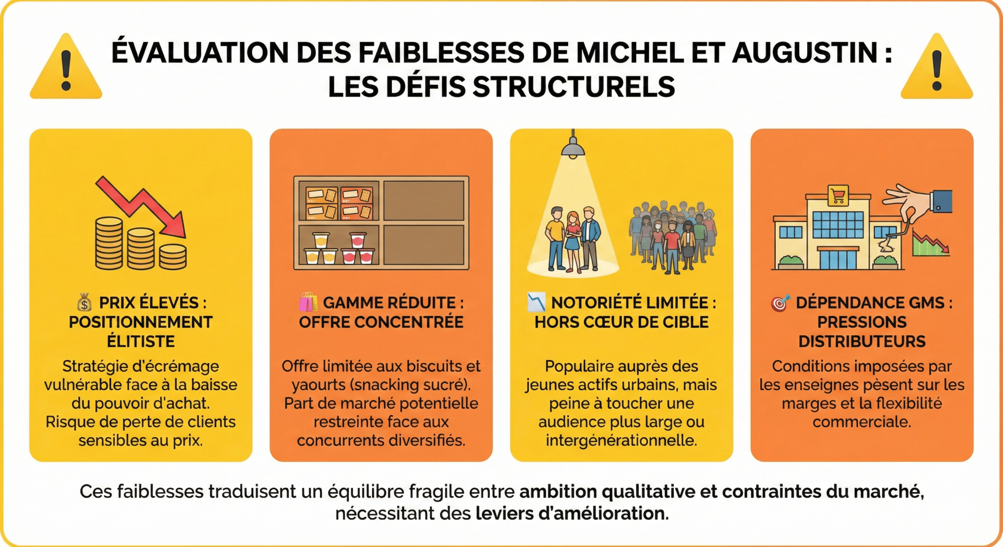 Évaluation des faiblesses de Michel et Augustin  leviers d'amélioration en 2025
