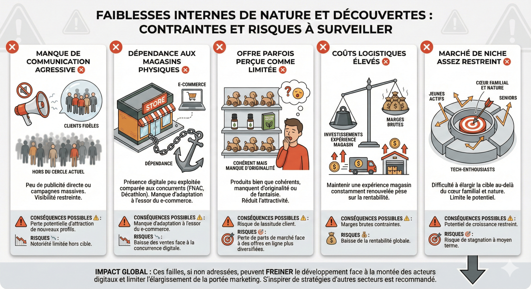 Identification et analyse des faiblesses internes de Nature et Découvertes