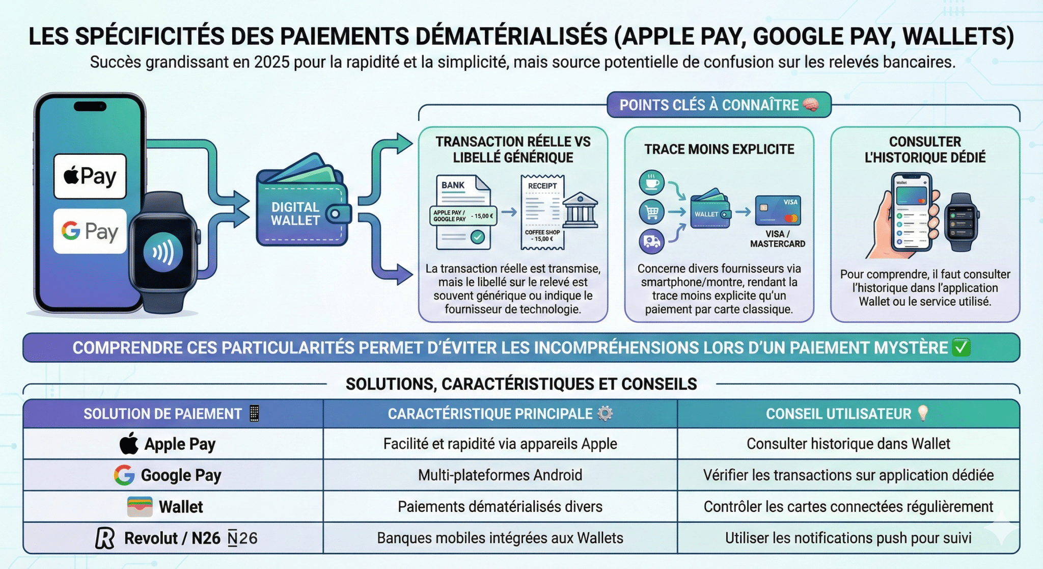 Les spécificités des paiements dématérialisés  Apple Pay, Google Pay et autres Wallets