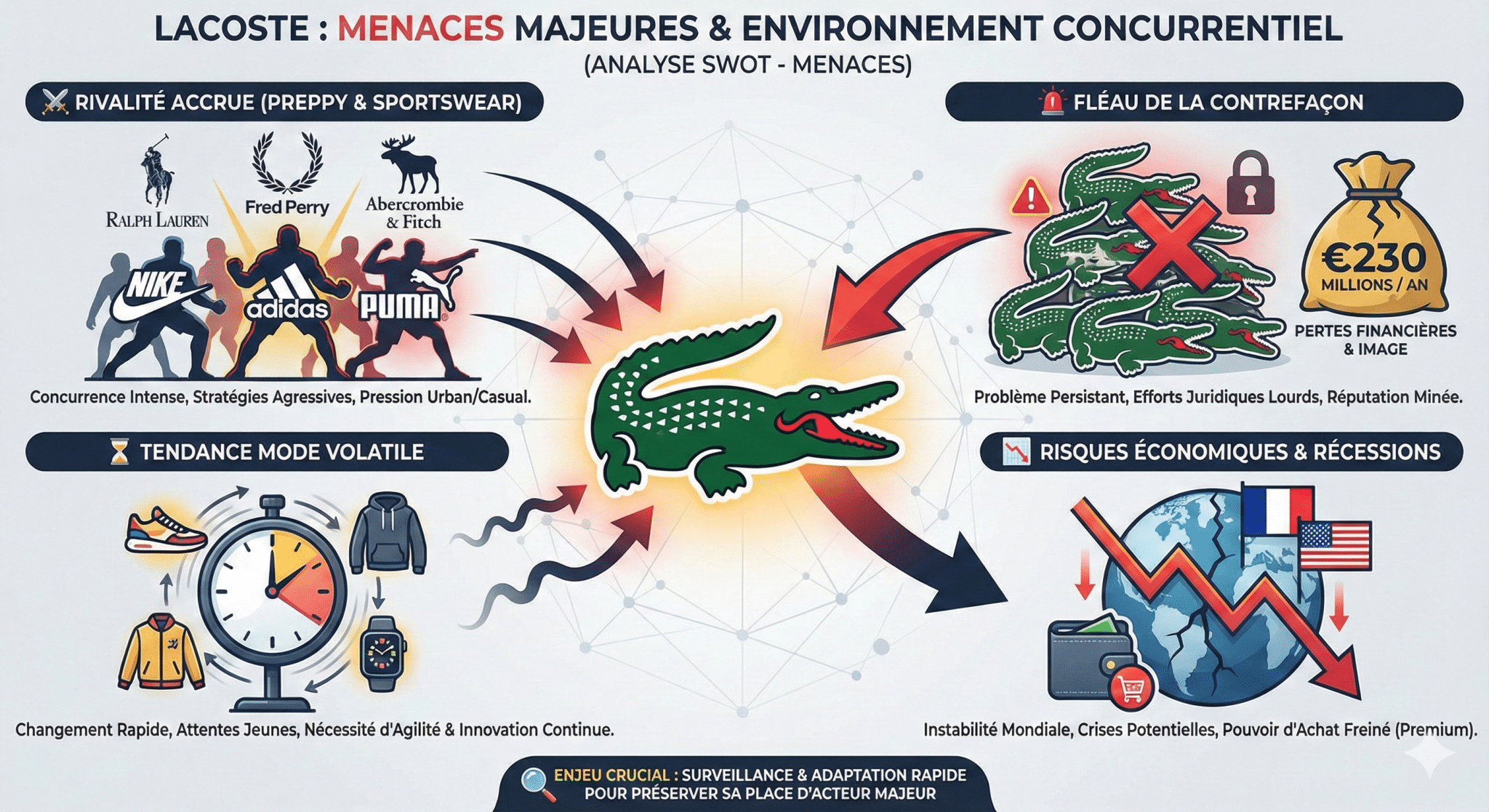 Menaces majeures dans l’environnement concurrentiel de Lacoste