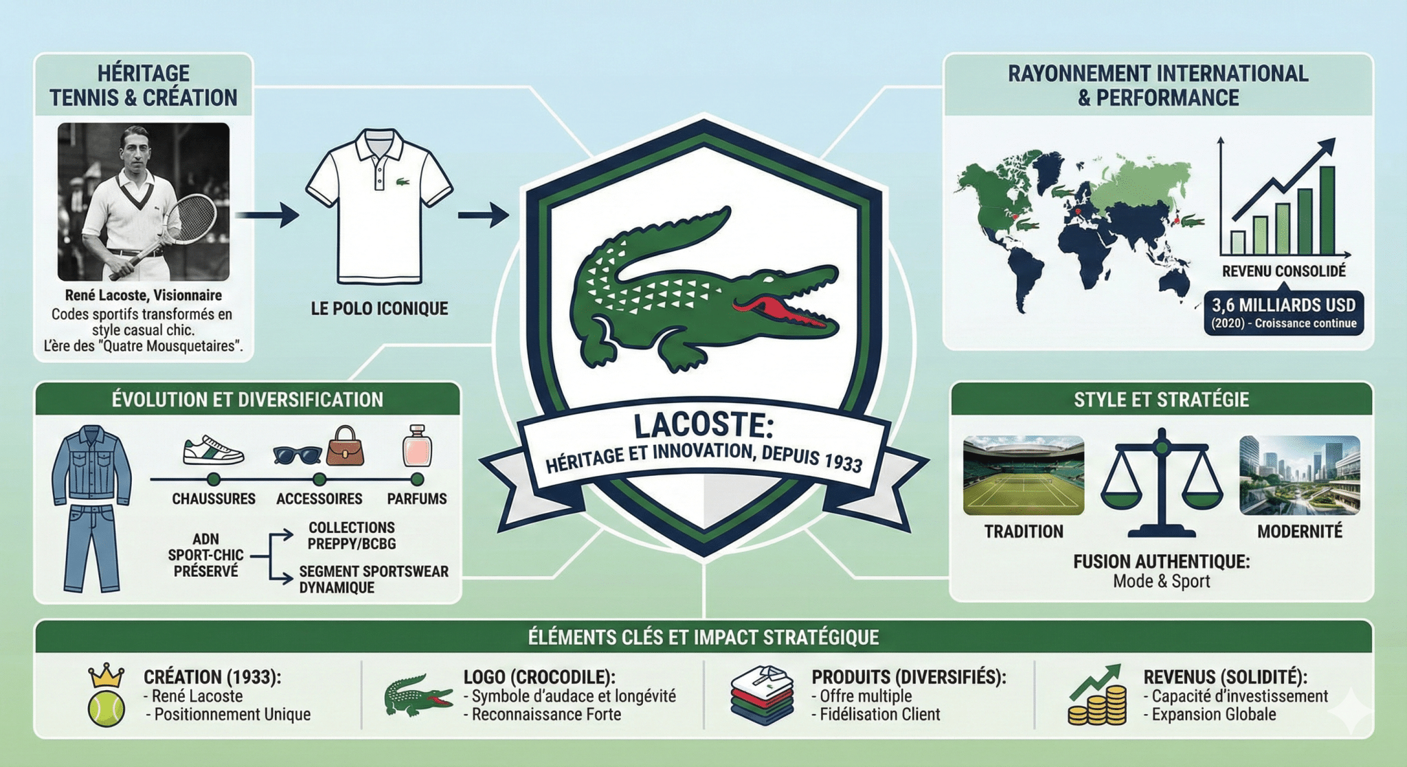 Présentation approfondie de la marque Lacoste, pilier de la mode sportive française