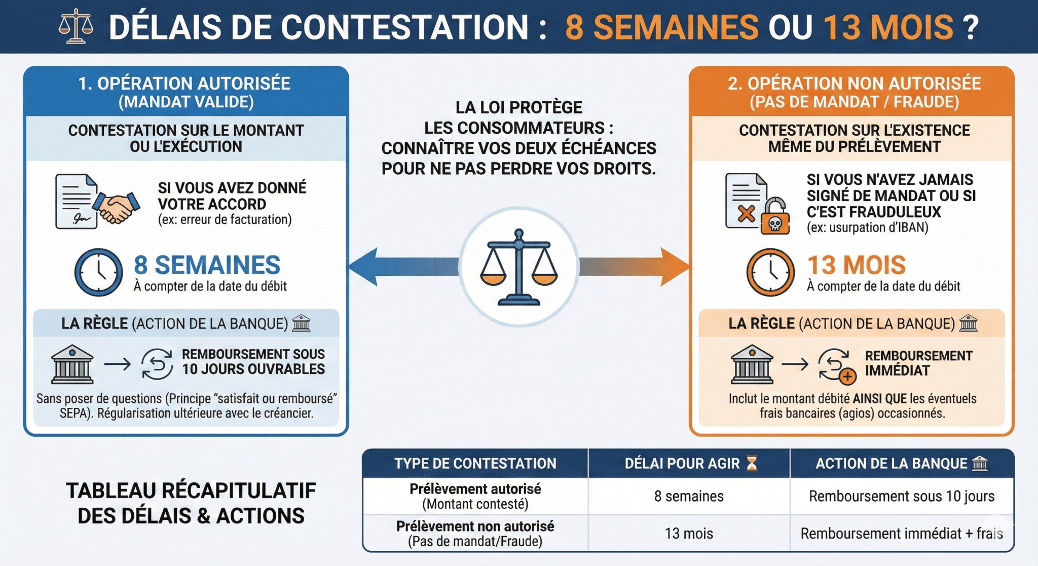 ⚖️ Délais de contestation  8 semaines ou 13 mois