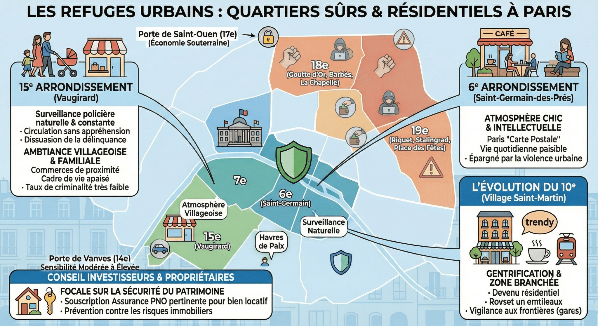 Les refuges urbains  identifier les quartiers sûrs et résidentiels