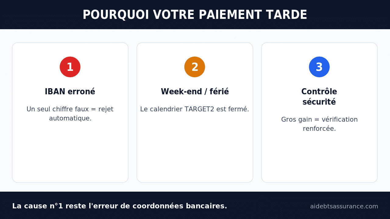Causes fréquentes de retard d'un paiement FDJ