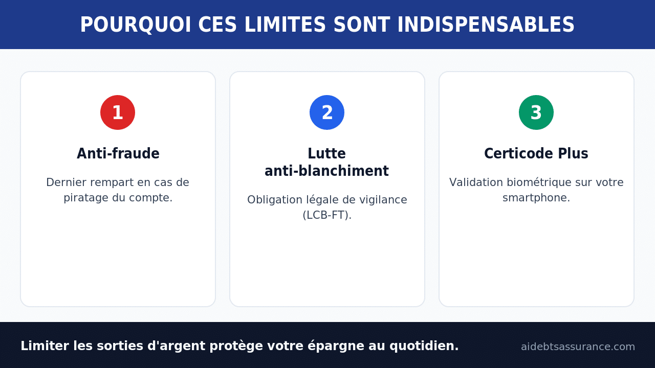 Infographie : pourquoi les plafonds de virement bancaire sont indispensables
